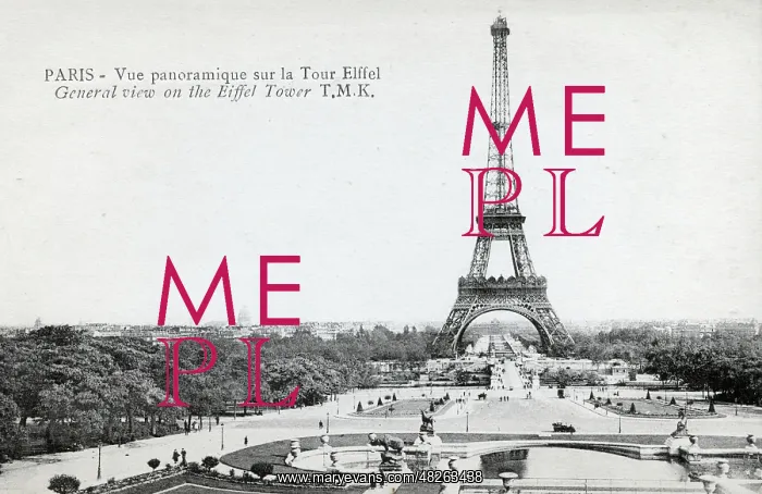  : Panoramic view including the Eiffel Tower, Paris, France
