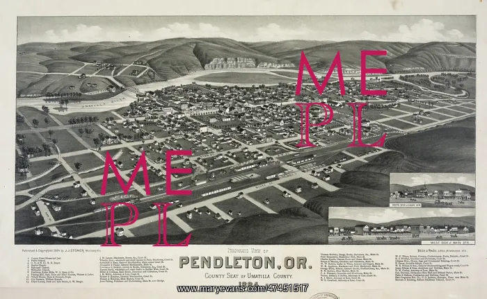 : Panoramic view of Pendleton, Or. County seat of Umatilla Cou : Panoramic view of Pendleton, Or. County seat of Umatilla Cou