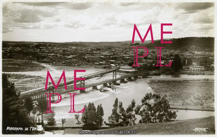 : Panoramic view of Temuco, Chile showing the bridges : Panoramic view of Temuco, Chile showing the bridges