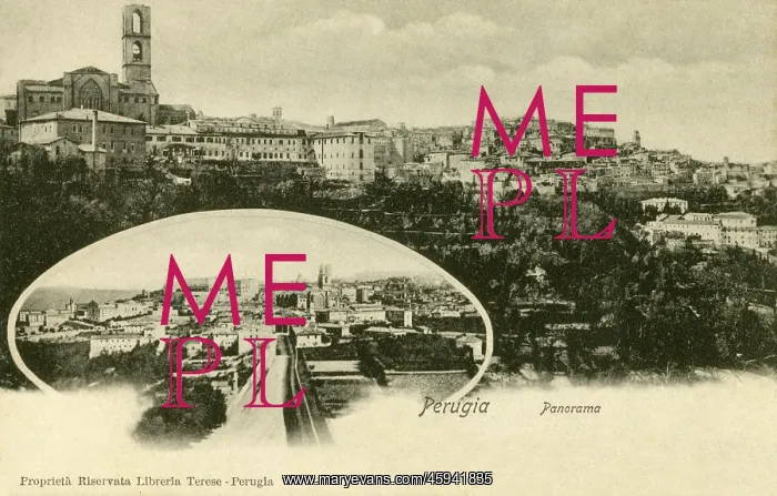  : Two panoramic views of Perugia, Umbria, Italy