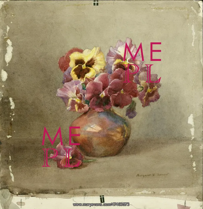  : Pansies in a copper vase