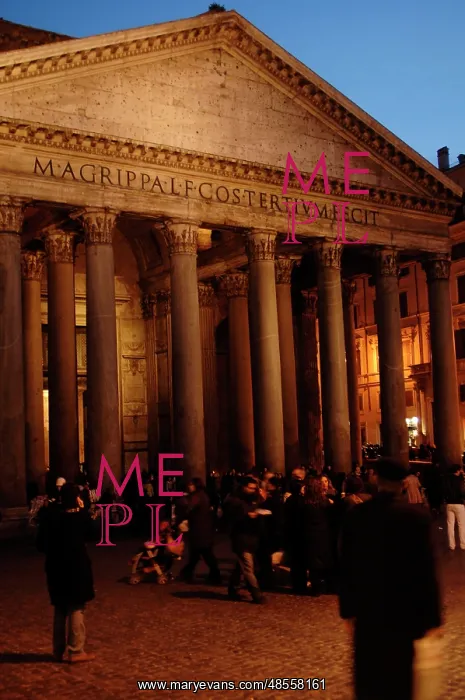 : Pantheon of Agrippa. Exterior at night. Rome : Pantheon of Agrippa. Exterior at night. Rome