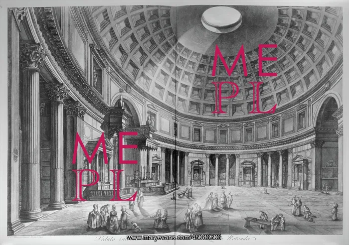 : Pantheon, Rome, Italy, engraving : Pantheon, Rome, Italy, engraving