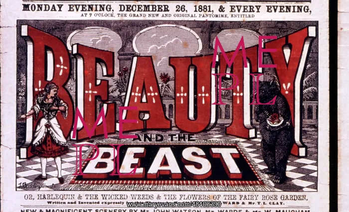 : Pantomime playbill design, Beauty and the Beast : Pantomime playbill design, Beauty and the Beast