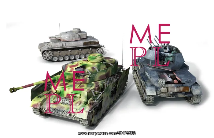 : Panzer IV Ausf. E, a Panzer Ausf. H, and a self-propelled : Panzer IV Ausf. E, a Panzer Ausf. H, and a self-propelled