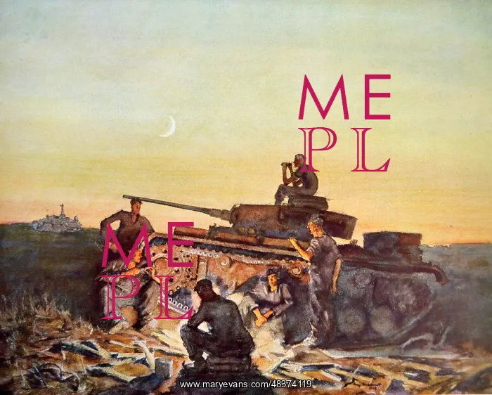 : Panzers at rest in the Russian Steppes by Franz : Panzers at rest in the Russian Steppes by Franz