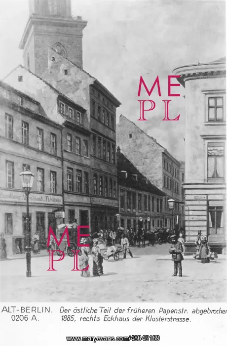 : Papenstrasse in Berlin, around 1870 : Papenstrasse in Berlin, around 1870