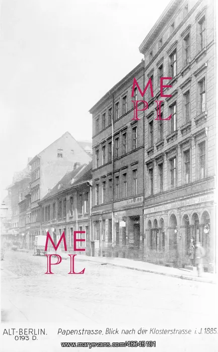 : Papenstrasse in Berlin, 1885 : Papenstrasse in Berlin, 1885