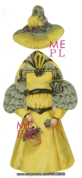  : Paper Doll Costume - yellow and grey