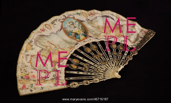 : Paper fan, c1740-60 : Paper fan, c1740-60