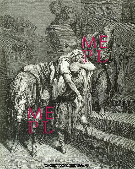 : Parable of the Good Samaritan. Engraving by Gustave Dore. 19 : Parable of the Good Samaritan. Engraving by Gustave Dore. 19