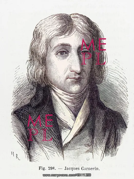 : Parachute. Jacques Garnerin, who successfully descended 1000 metres by parachute : Parachute. Jacques Garnerin, who successfully descended 1000 metres by parachute