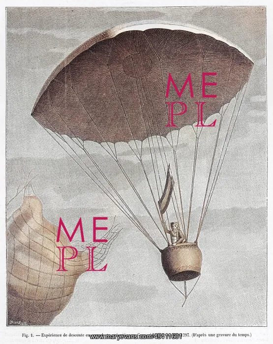 : Parachute. Jacques Garnerin successfully descends by parachute from a balloon : Parachute. Jacques Garnerin successfully descends by parachute from a balloon