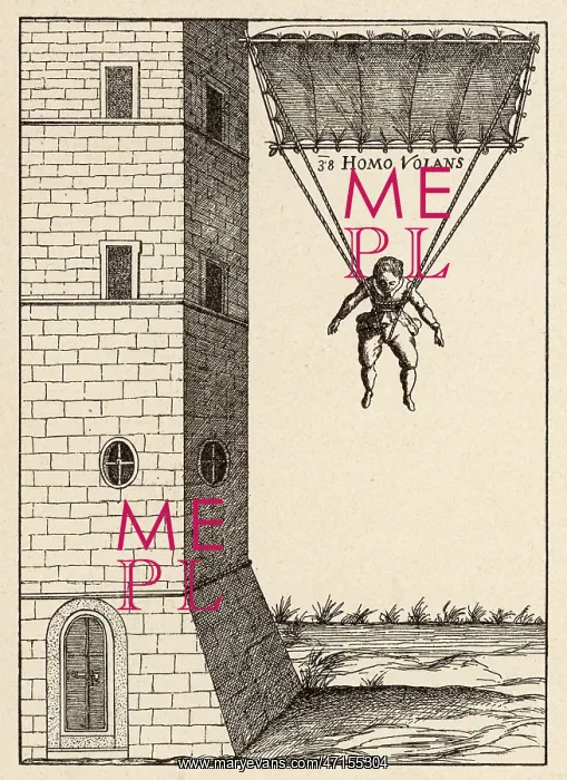 : Parachute at Venice, enabling descent from tall buildings ; described by : Parachute at Venice, enabling descent from tall buildings ; described by