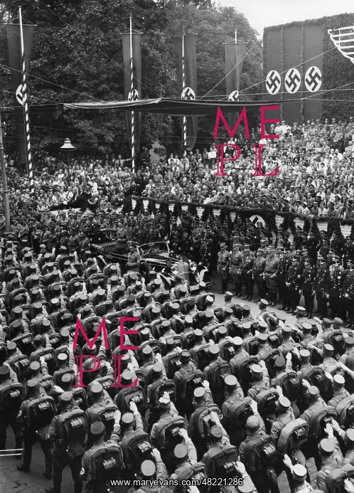  : Parade before Adolf Hitler in Weimar, 1936