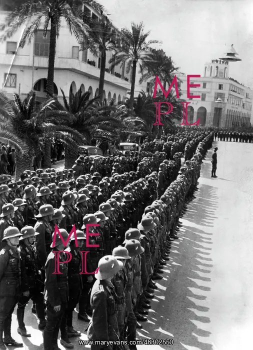 : Parade of German troops in Tripoli, 1941 : Parade of German troops in Tripoli, 1941