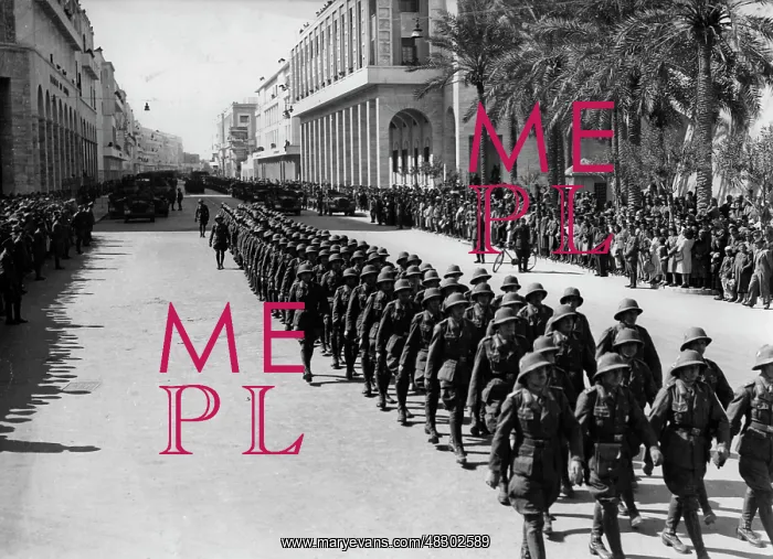 : Parade of German troops in Tripoli, 1941 : Parade of German troops in Tripoli, 1941