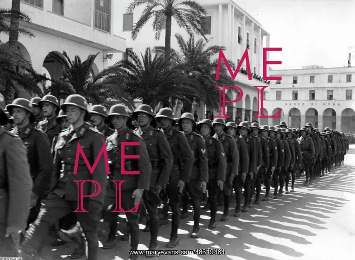 : Parade of German troops in Tripoli, 1941 : Parade of German troops in Tripoli, 1941