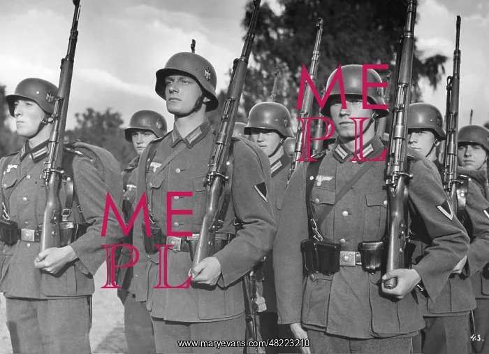 : Parade ground drill at a unit of the Wehrmacht : Parade ground drill at a unit of the Wehrmacht