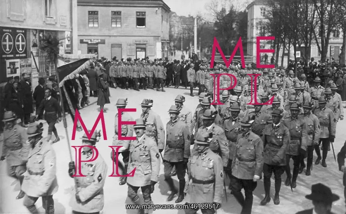 : Parade of the Home Guard in St. Polten : Parade of the Home Guard in St. Polten