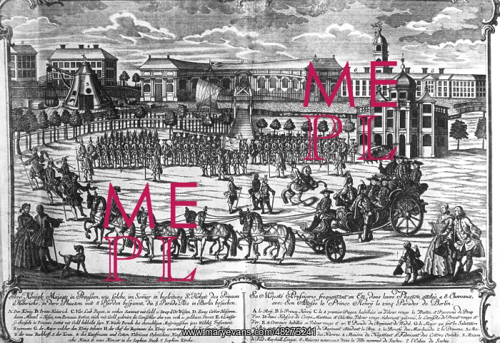 : Parade in the Lustgarten in Berlin, around 1740 : Parade in the Lustgarten in Berlin, around 1740