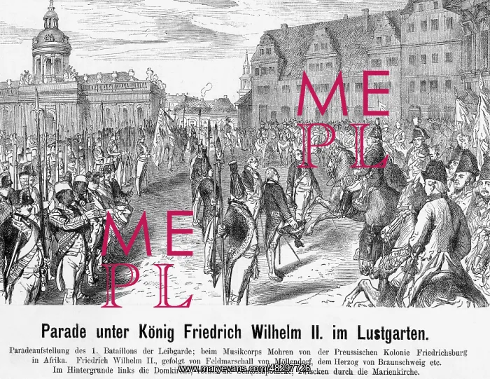 : Parade in the Lustgarten in Berlin, around 1790 : Parade in the Lustgarten in Berlin, around 1790
