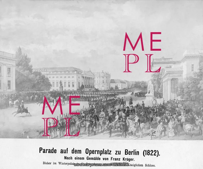 : Parade on the Opernplatz in Berlin, 1822 : Parade on the Opernplatz in Berlin, 1822