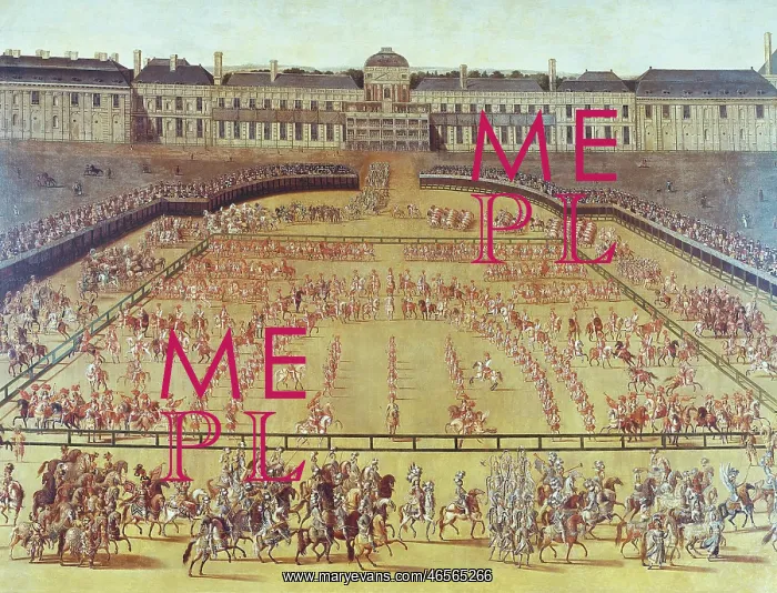 : Parade organized by Louis XIV in the courtyard : Parade organized by Louis XIV in the courtyard