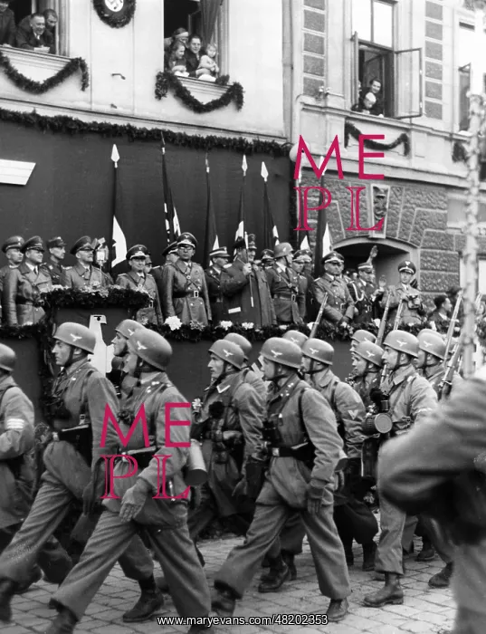 : Parade of paratroopers in Austria, 1938 : Parade of paratroopers in Austria, 1938