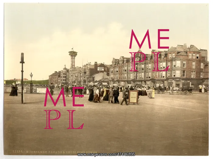 : Parade and revolving tower, Morecambe, England : Parade and revolving tower, Morecambe, England