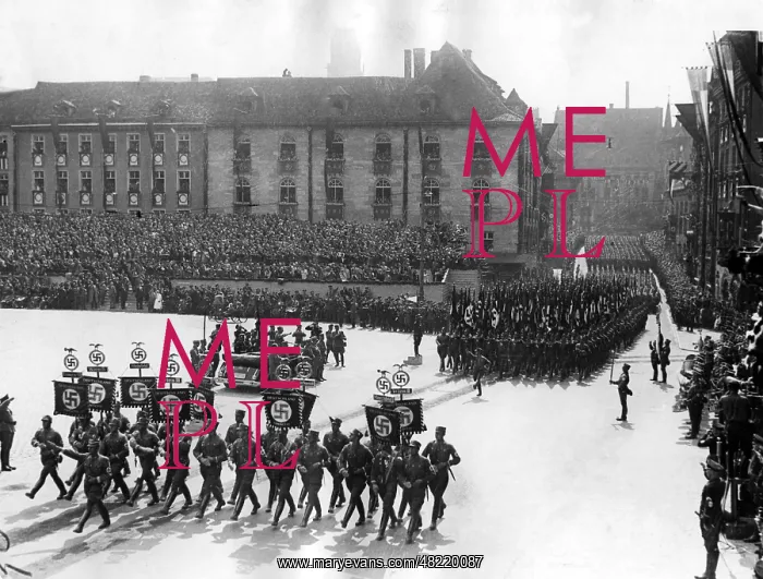 : Parade of the SA before Adolf Hitler during the Nurember : Parade of the SA before Adolf Hitler during the Nurember