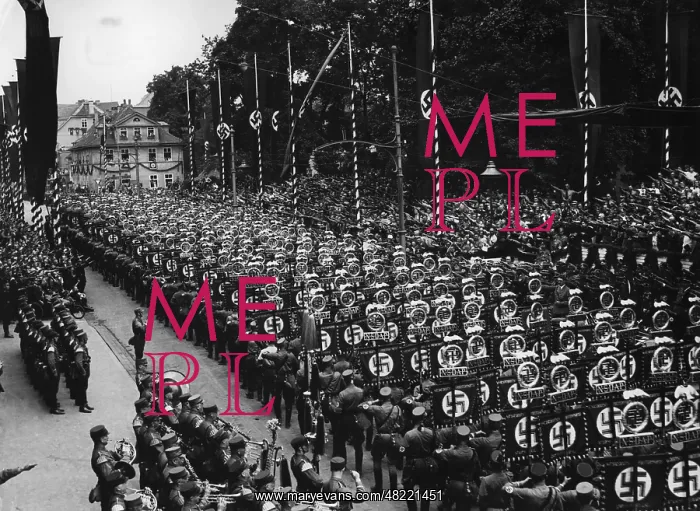 : Parade of standards in Weimar before Adolf Hitler, 1936 : Parade of standards in Weimar before Adolf Hitler, 1936