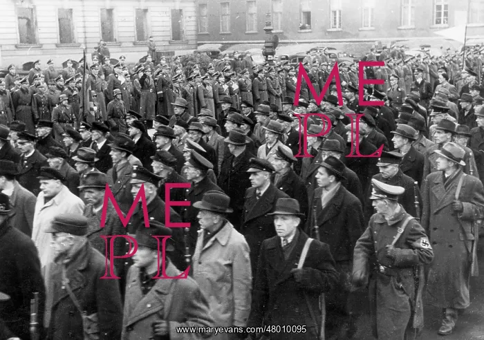 : Parade of Volkssturm members, 1944 : Parade of Volkssturm members, 1944