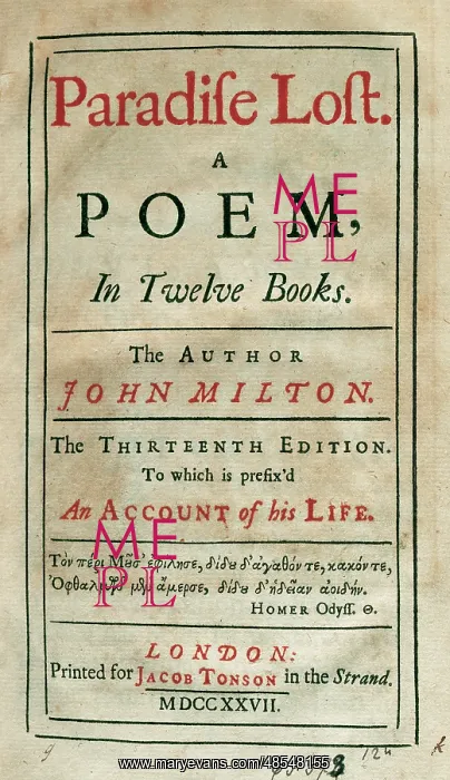 : Paradise Lost by John Milton (1608-1674) : Paradise Lost by John Milton (1608-1674)