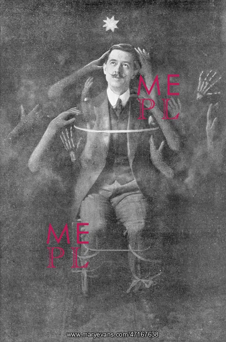 : Paranormal: William S. Marriott simulates spirit hands : Paranormal: William S. Marriott simulates spirit hands