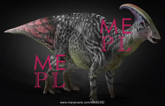 : Parasaurolophus dinosaur, side view : Parasaurolophus dinosaur, side view
