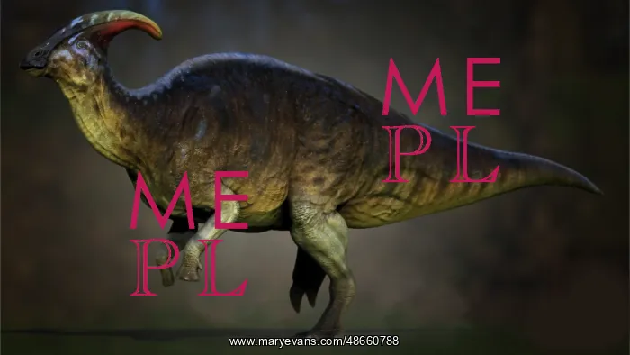 : Parasaurolophus dinosaur, side view : Parasaurolophus dinosaur, side view