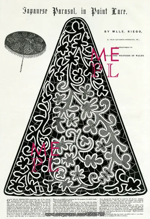 : Parasol in point of lace 1868 : Parasol in point of lace 1868