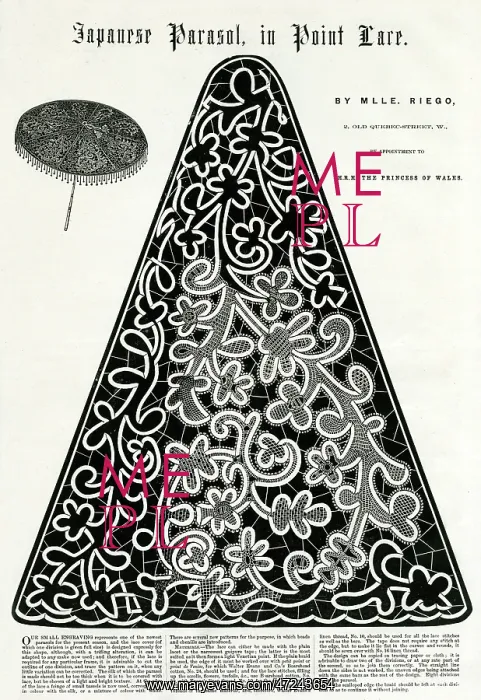 : Parasol in point of lace 1868 : Parasol in point of lace 1868