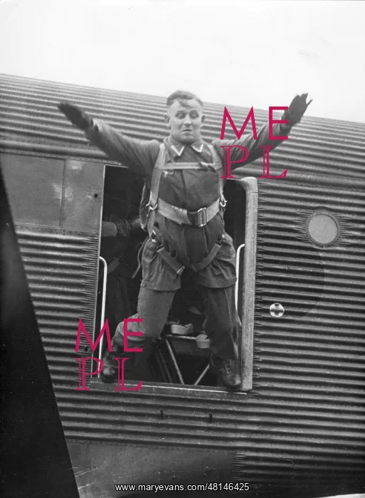 : Paratrooper at the jump training in the Parachute School at : Paratrooper at the jump training in the Parachute School at