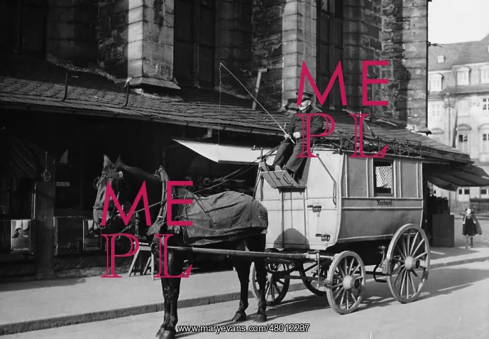 : Parcel post carriage in Heidelberg, 1936 : Parcel post carriage in Heidelberg, 1936