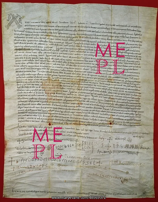 : Parchment of Cathedral of St. Peter of Vic.11th century. Ca : Parchment of Cathedral of St. Peter of Vic.11th century. Ca