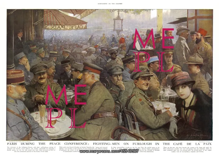 : Paris Cafe in 1917 : Paris Cafe in 1917