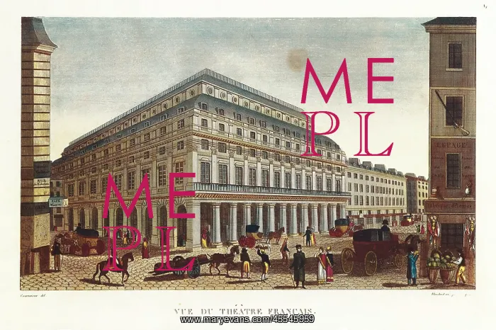 : Paris. Comedie-Franaise (early 19th c). Etching : Paris. Comedie-Franaise (early 19th c). Etching
