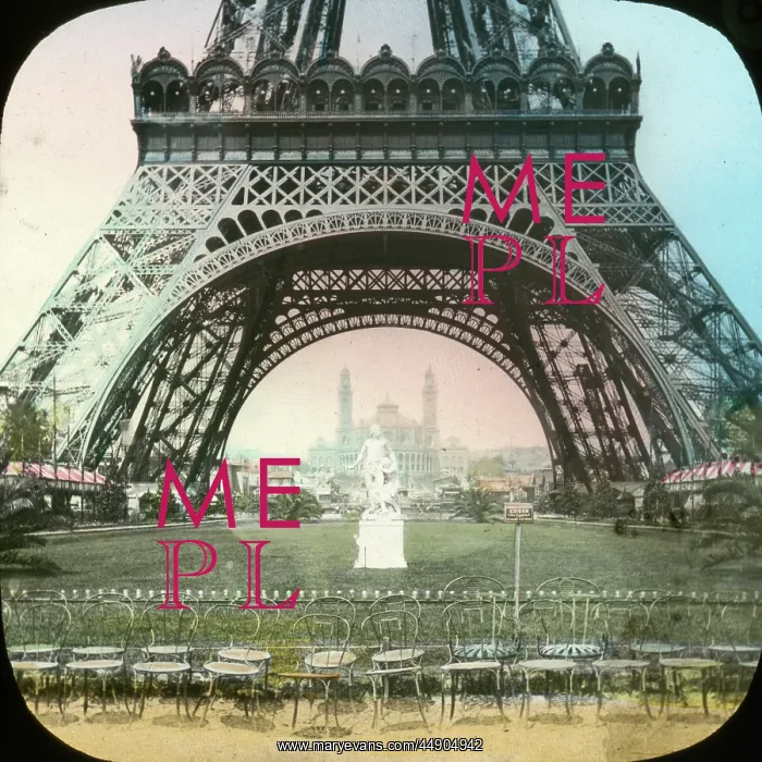 : Paris Exhibition of 1889 - Base of Eiffel Tower : Paris Exhibition of 1889 - Base of Eiffel Tower
