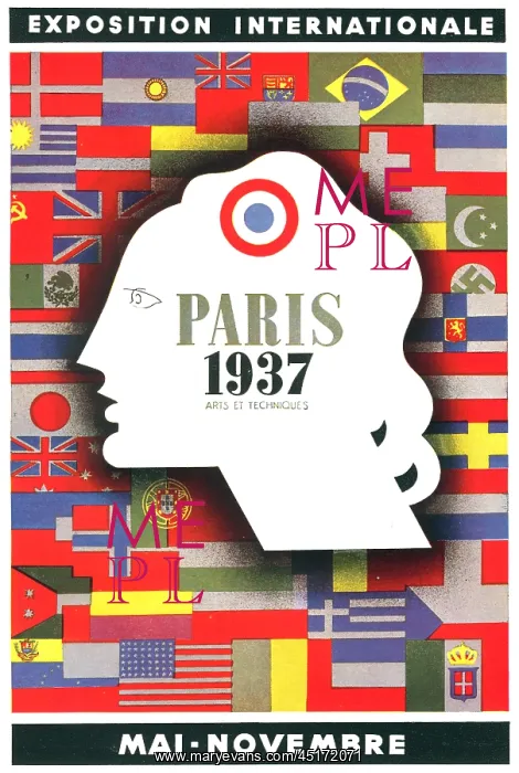 : Paris Expo 1937, Advertisement Poster : Paris Expo 1937, Advertisement Poster