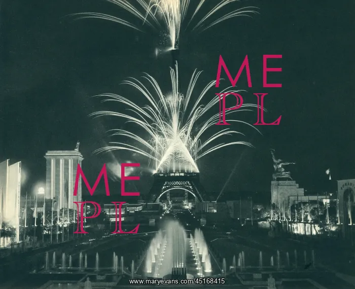 : Paris Expo 1937, Eiffel Tower Fireworks : Paris Expo 1937, Eiffel Tower Fireworks