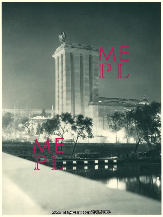 : Paris Expo 1937, German Pavilion At Night : Paris Expo 1937, German Pavilion At Night