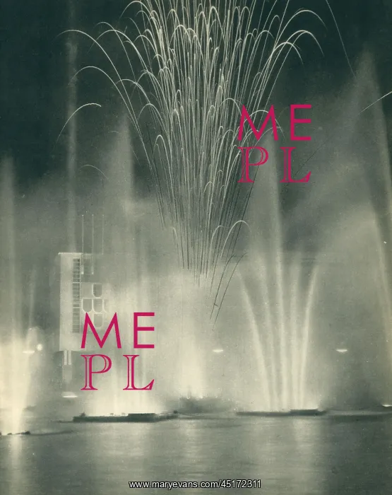 : Paris Expo 1937, Illuminated Water Display : Paris Expo 1937, Illuminated Water Display