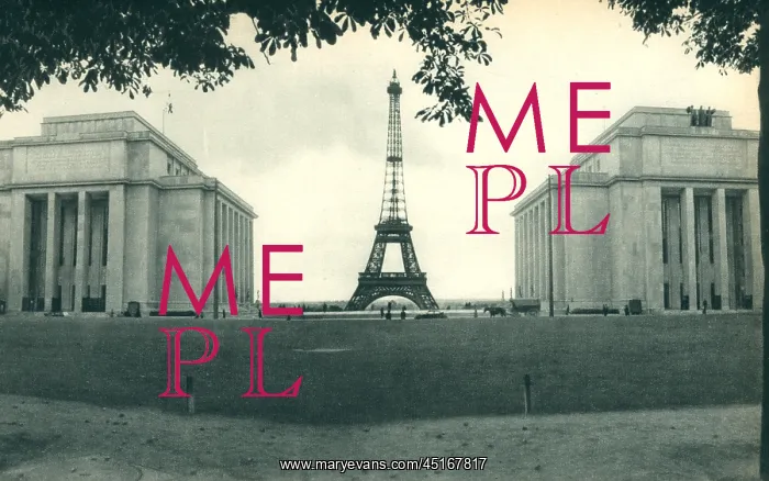 : Paris Expo 1937, View Of The Eiffel Tower : Paris Expo 1937, View Of The Eiffel Tower